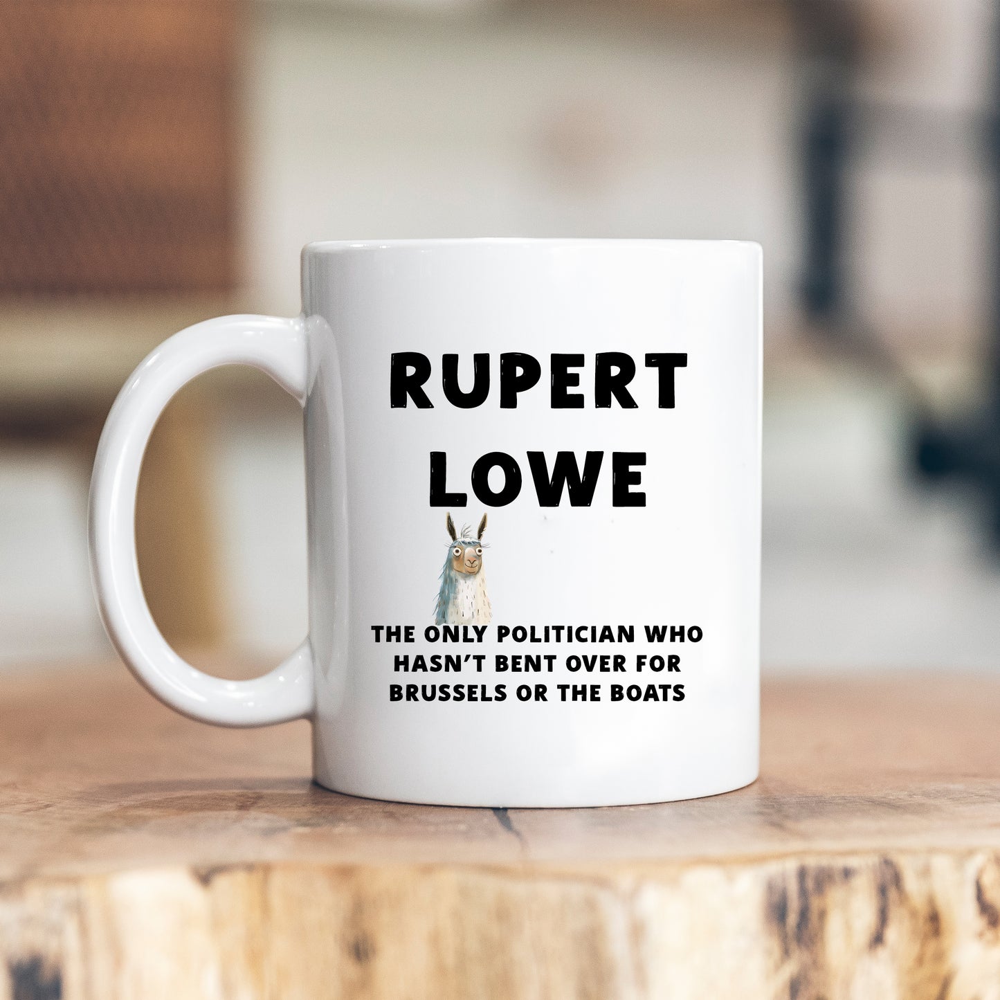 Rupert Lowe The Only Politician Who Hasn't Bent Over, Personalised Restore Britain Mug, Funny Political Gift