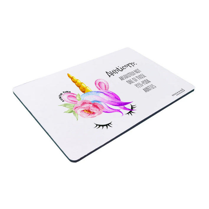 Personalised Custom Mouse Mat, Mouse Pad, Aunticorn Unicorn, Not A Piss Poor Auntie Funny Joke, Offensive Gift