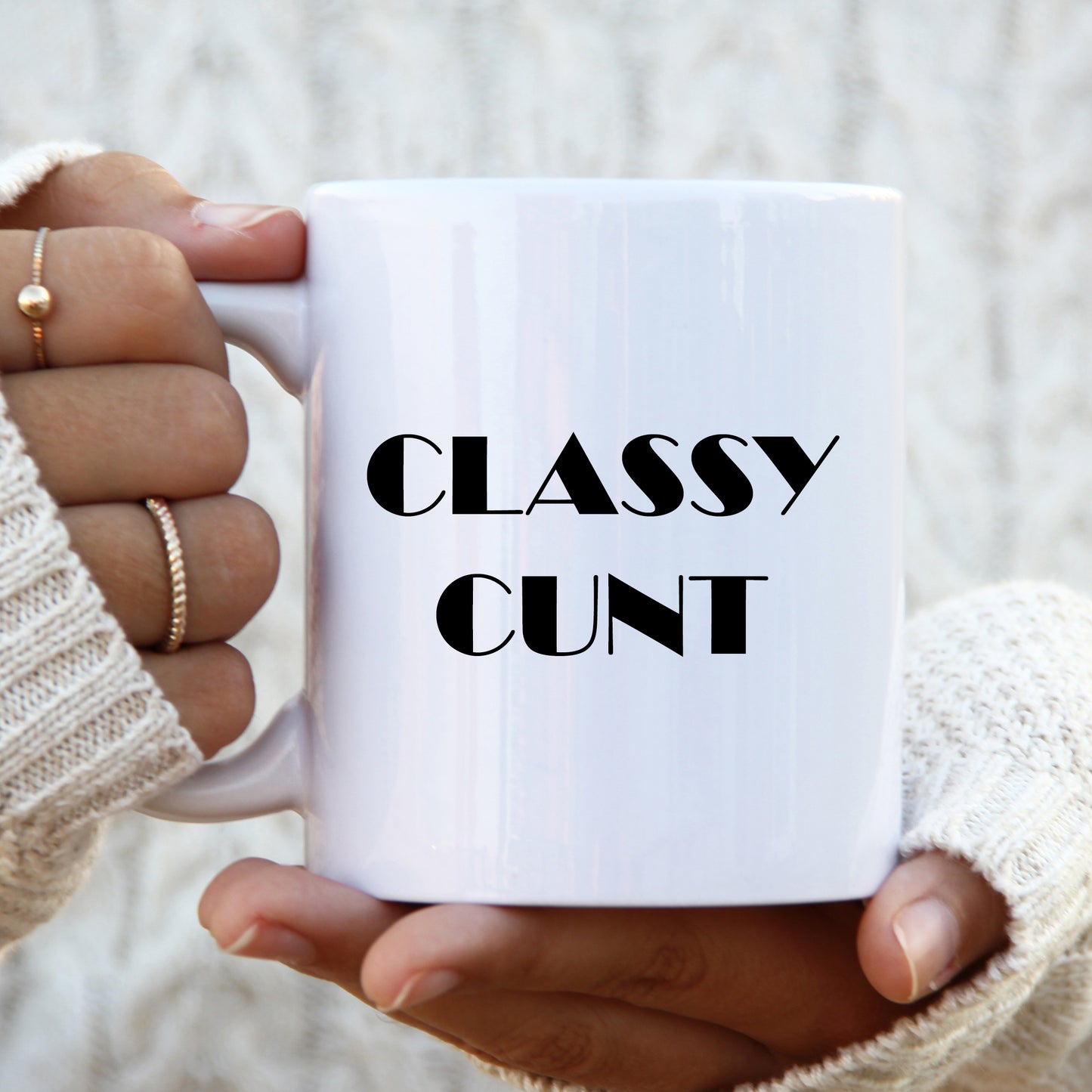Classy Cunt Mug, Funny Rude Offensive Gift Cup