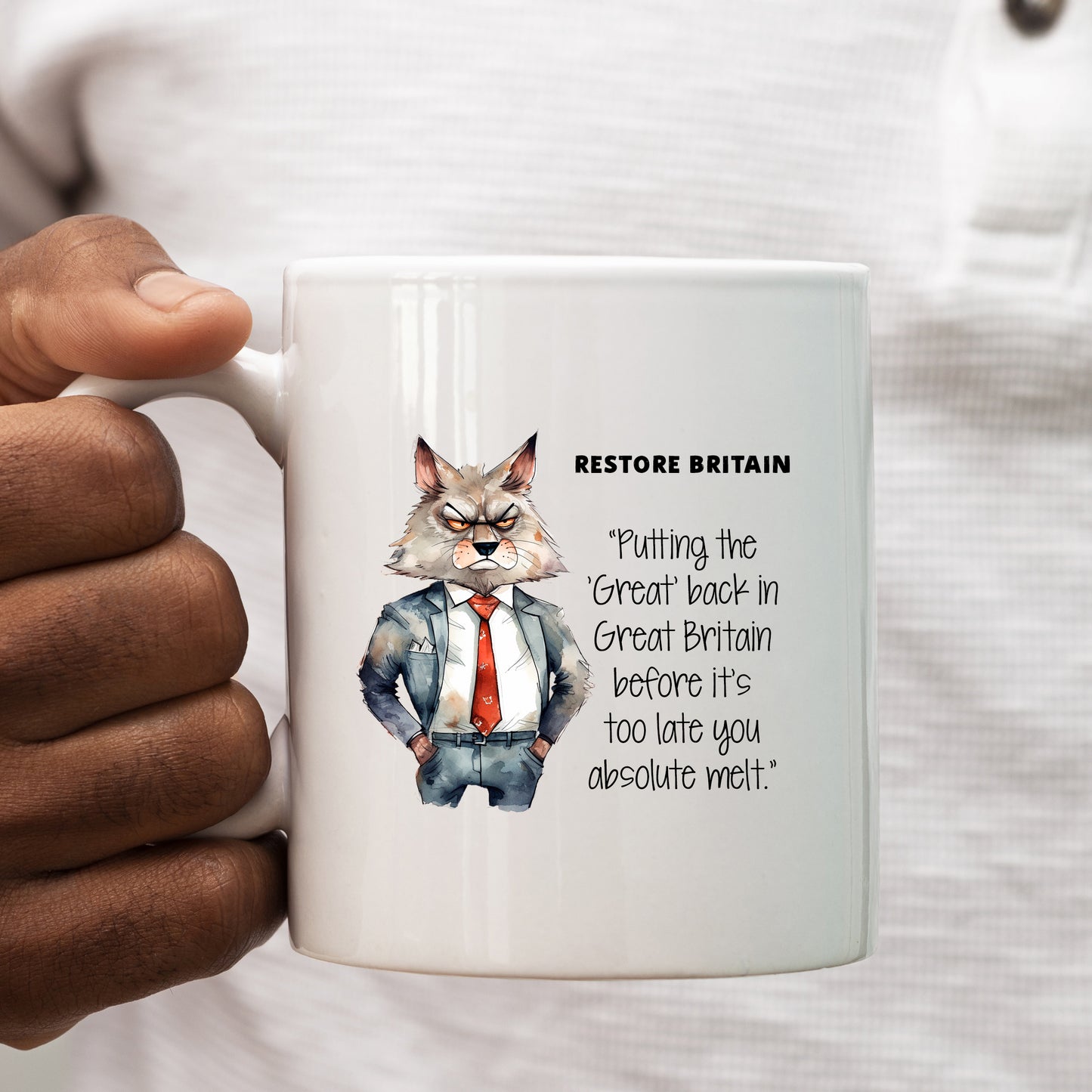 Putting the Great Back in Great Britain Before It's Too Late, Personalised Restore Britain Mug, Funny Political Gift