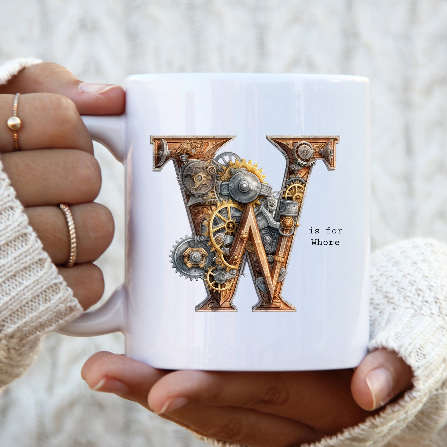 W is For Whore Mug, Funny Offensive Hilarious Rude Personalised Gift Cup