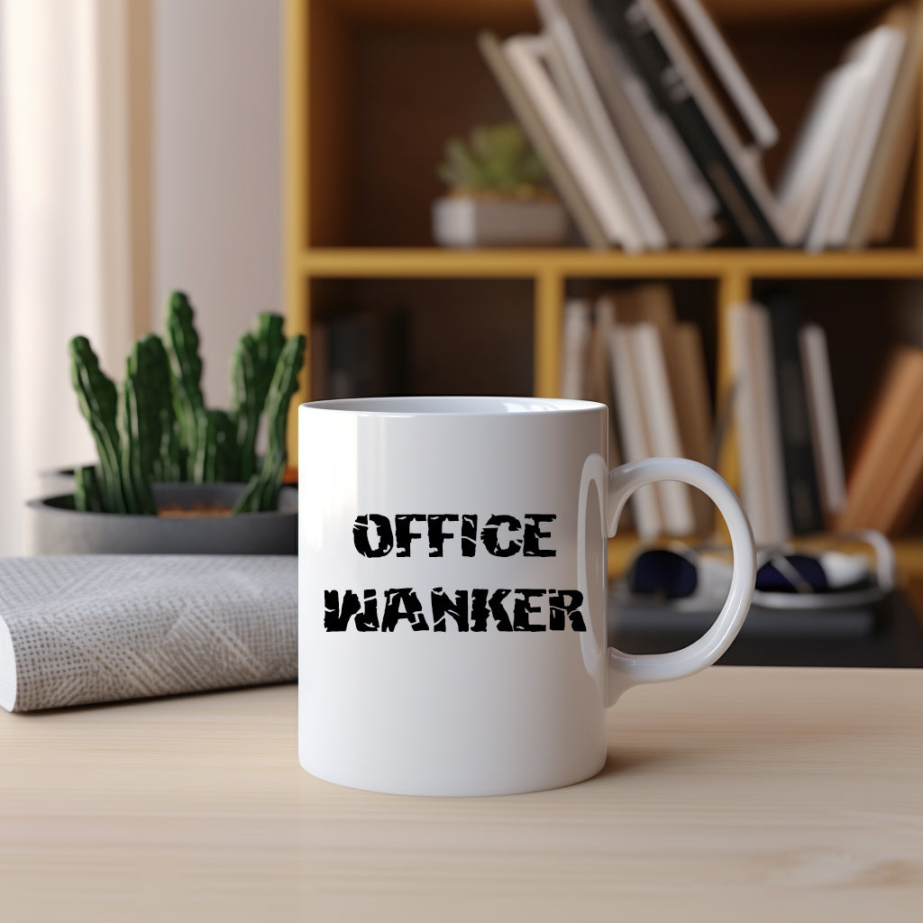 Office Wanker Cup, Ceramic Personalised Funny Rude Colleague Offensive Mug