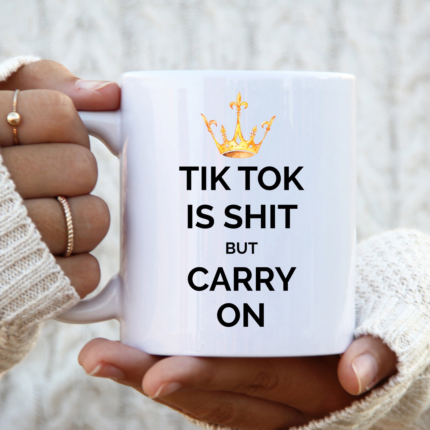Tik Tok is Shit But Carry On, Funny Offensive Rude Mug, Birthday Gift