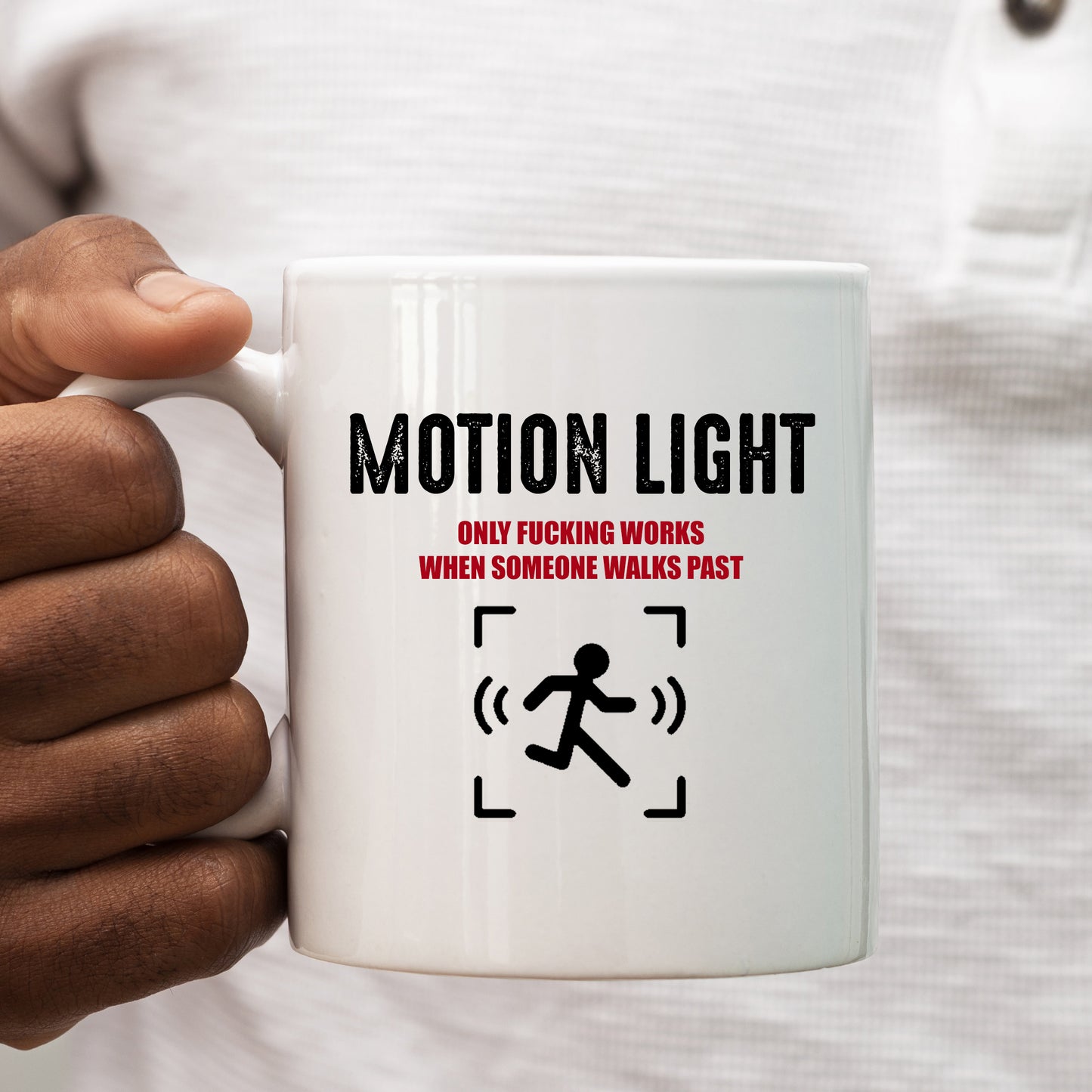 Motion Light Only Works When Someone Walks Past Mug, Funny Rude Colleague Present, Offensive Gift Cup