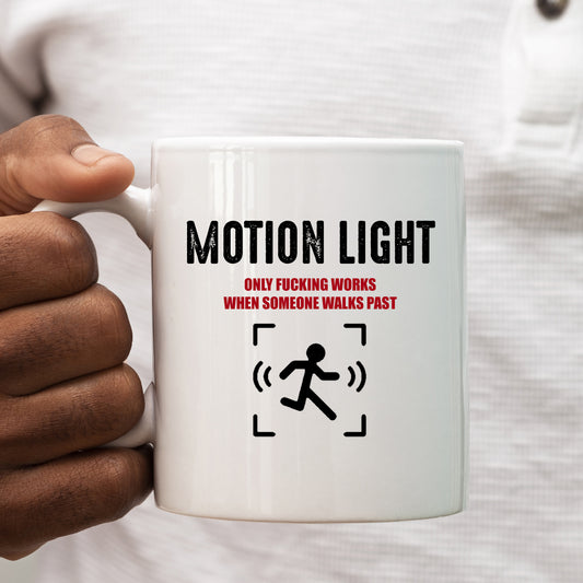Motion Light Only Works When Someone Walks Past Mug, Funny Rude Colleague Present, Offensive Gift Cup