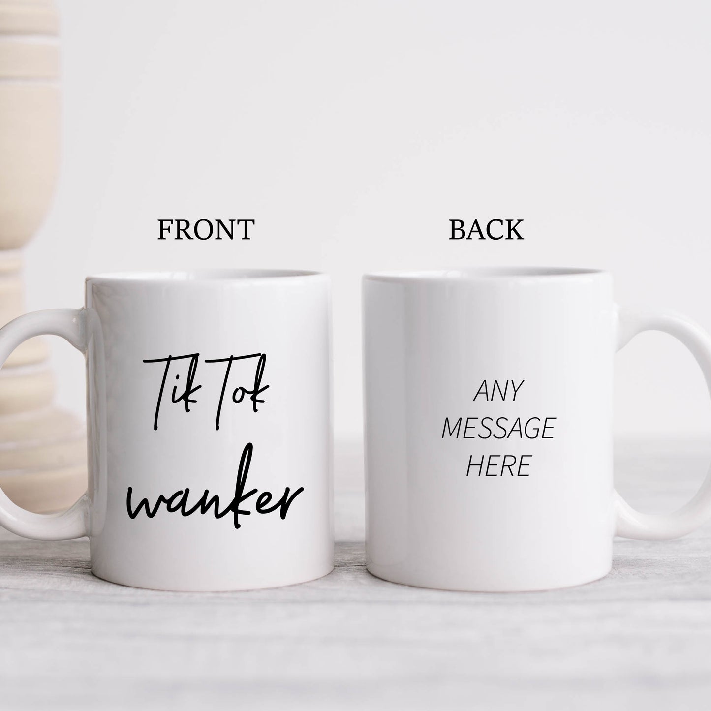 Tik Tok Wanker Funny Offensive Personalised Mug, Rude Birthday Gift