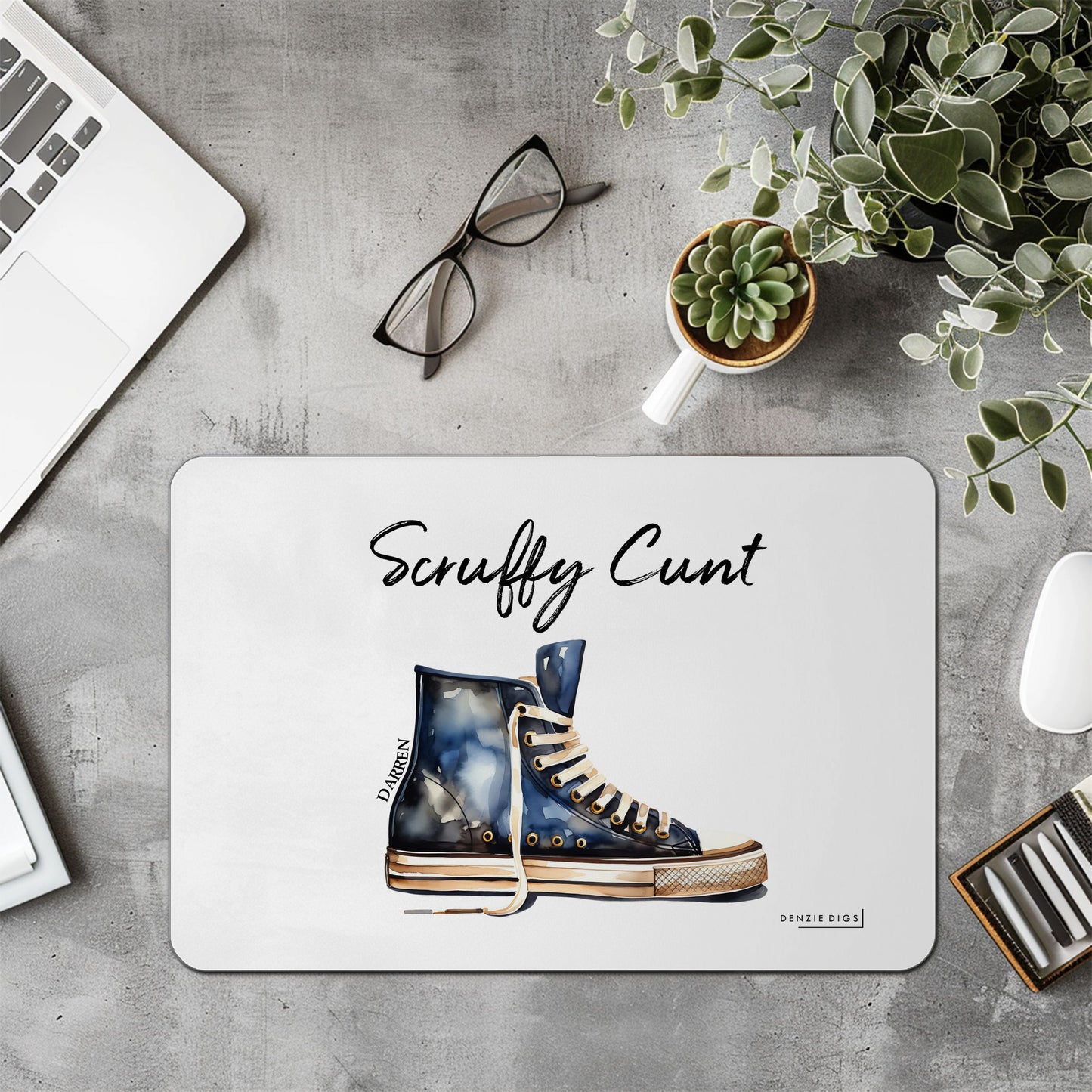 Personalised Custom Mouse Mat, Mouse Pad, Scruffy Cunt, Funny Joke, Offensive Gift