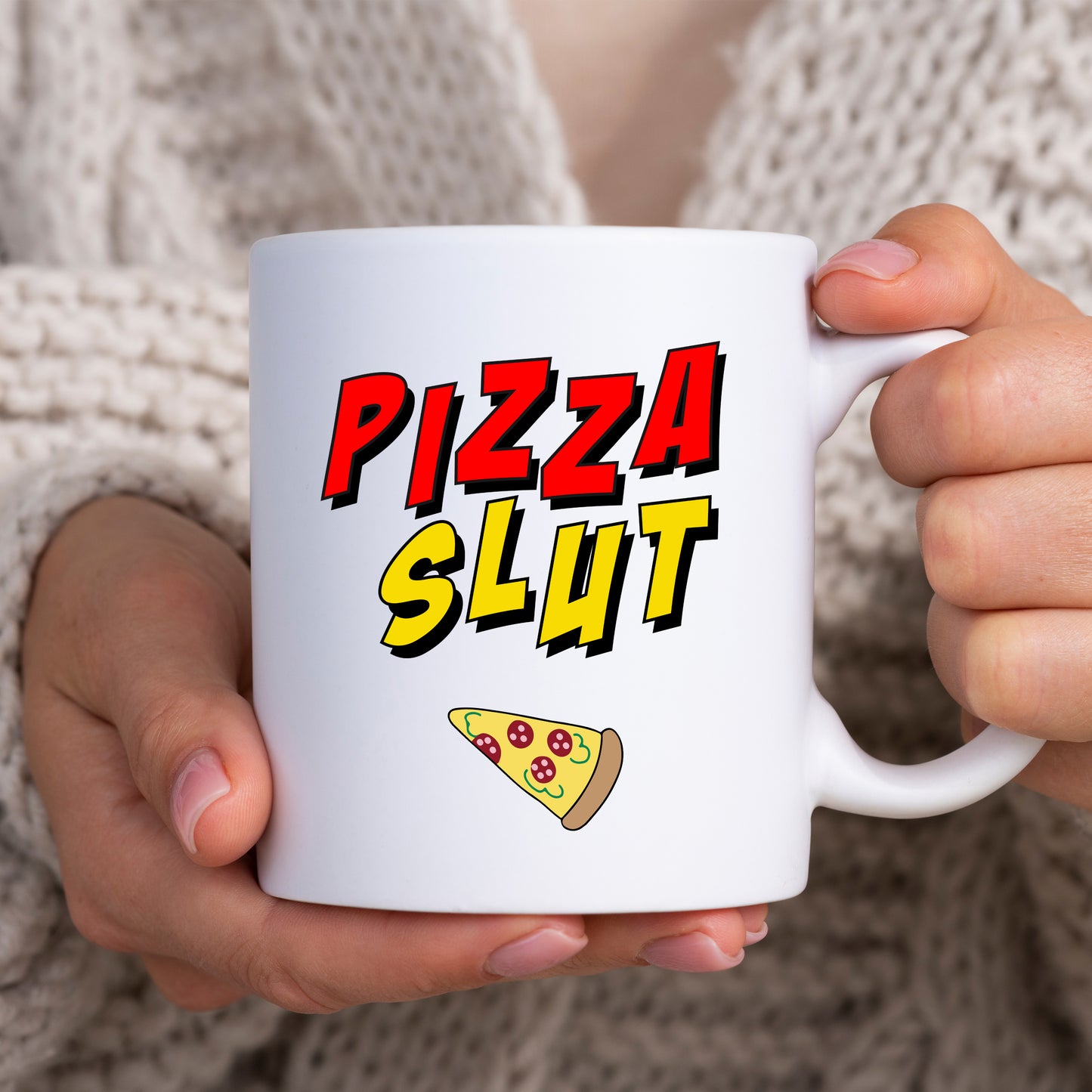 Pizza Slut, Funny Rude Offensive Birthday Joke, Personalised Mug