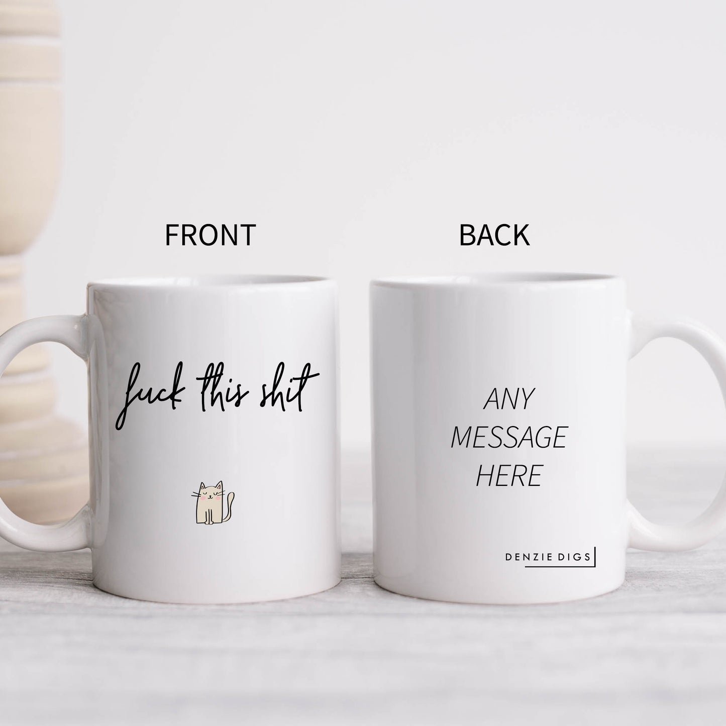 Fuck This Shit Cup, Ceramic Funny Offensive Rude Joke Personalised Cat Mug