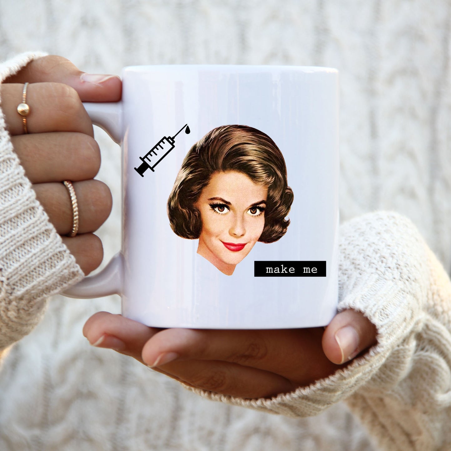 Make Me Get The Jab, Retro Style, Funny Personalised Mug