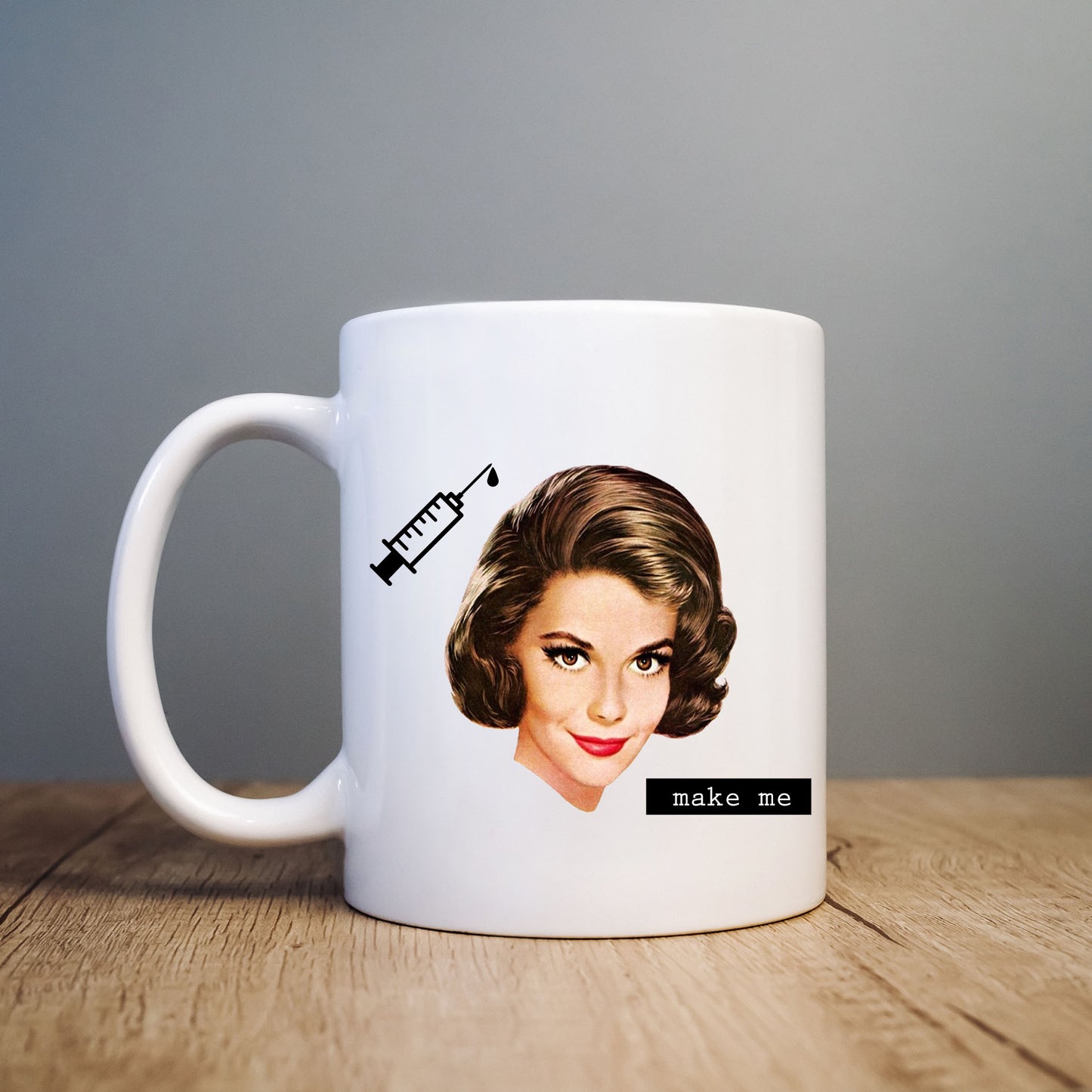 Make Me Get The Jab, Retro Style, Funny Personalised Mug