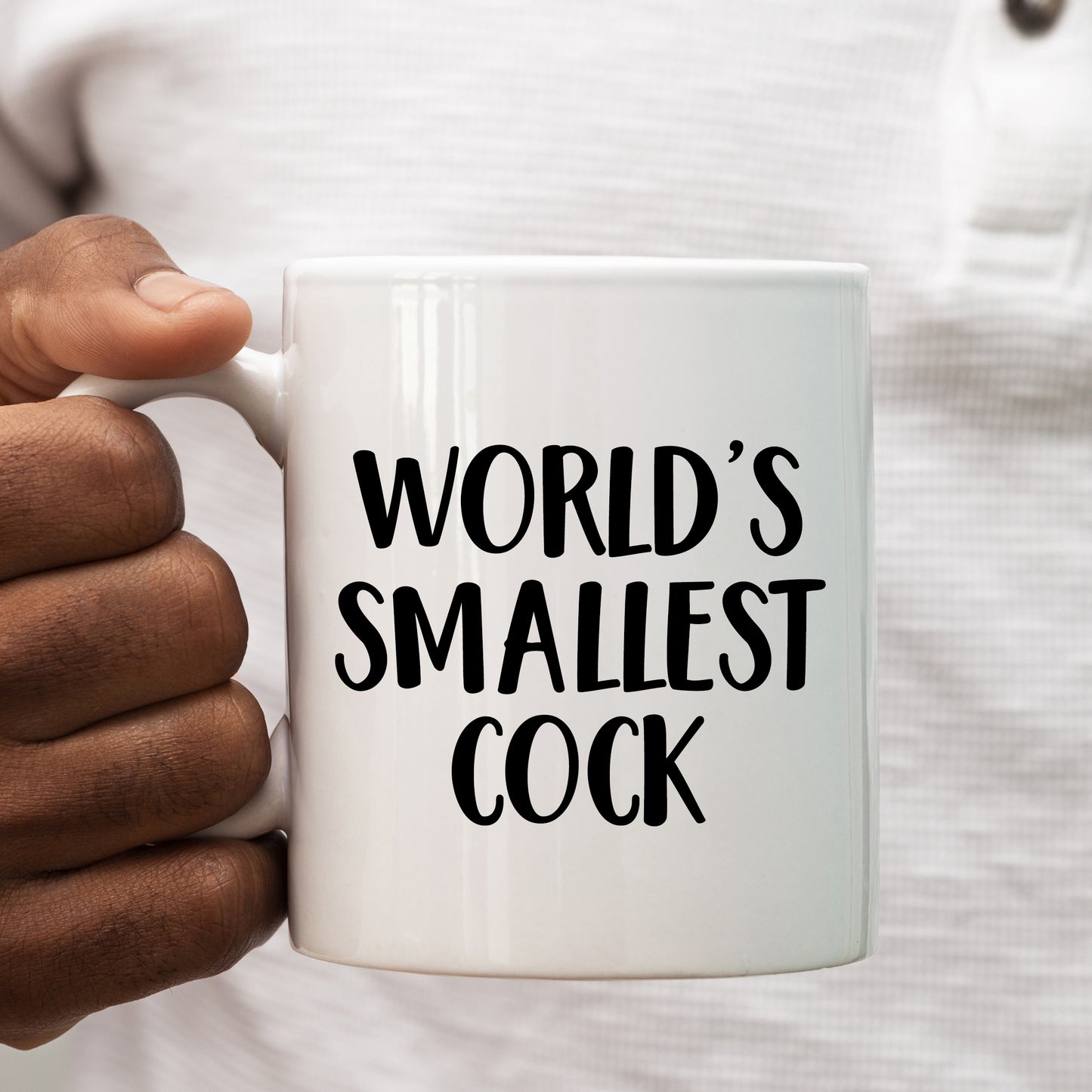 Worlds Smallest Cock Mug, Funny Offensive Personalised Gift Cup