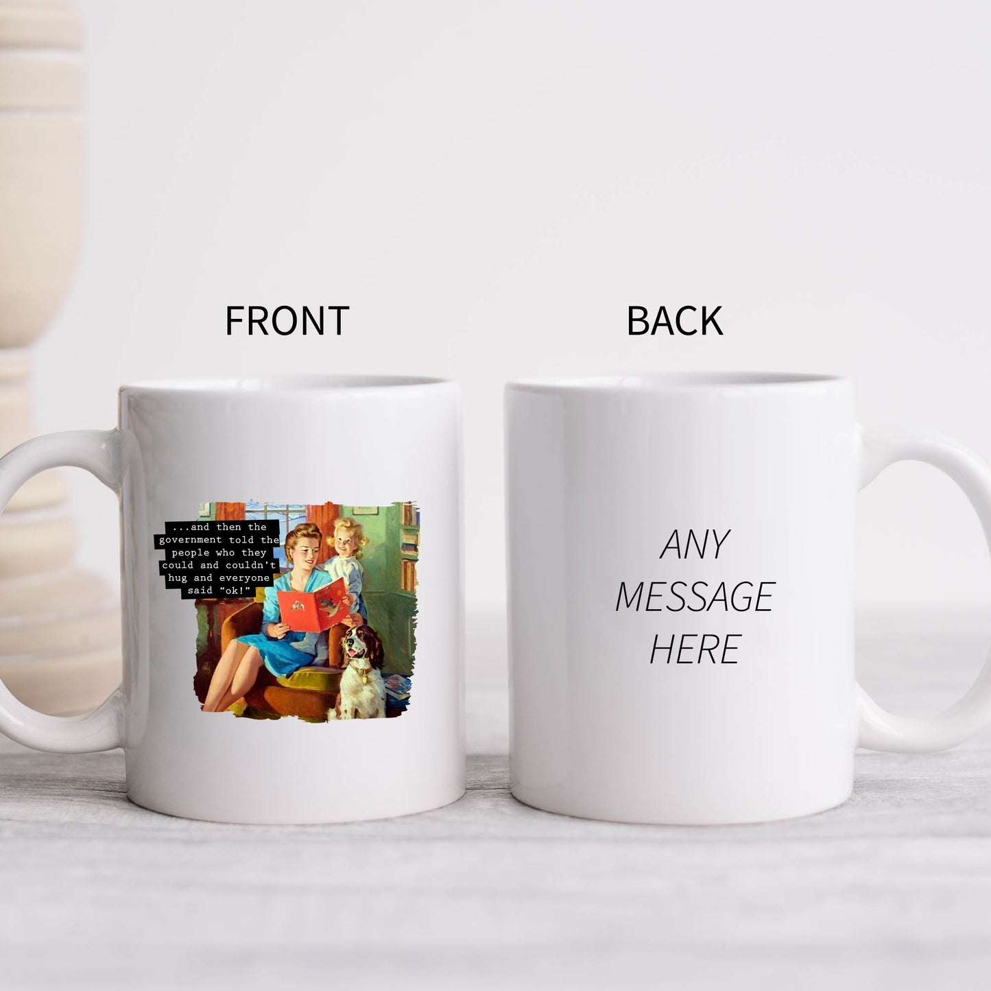 Covid Rules,  Retro Style Funny Political Personalised Mug